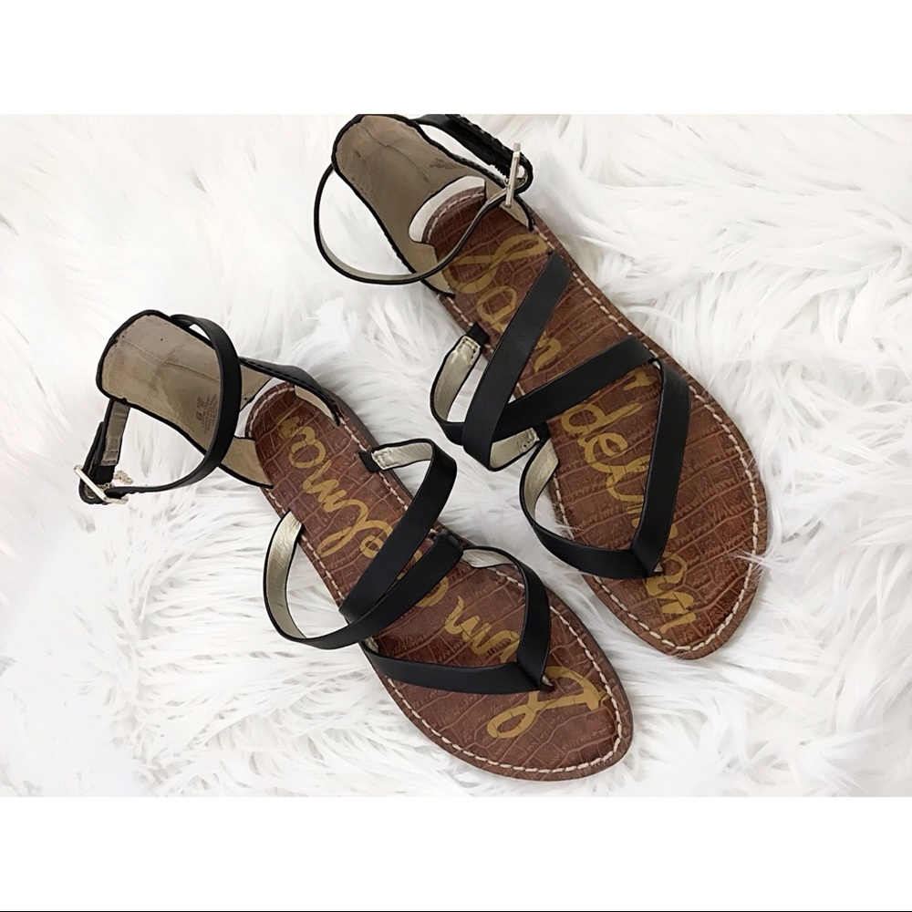 Sam Edelman black gilroy strappy leather sandal